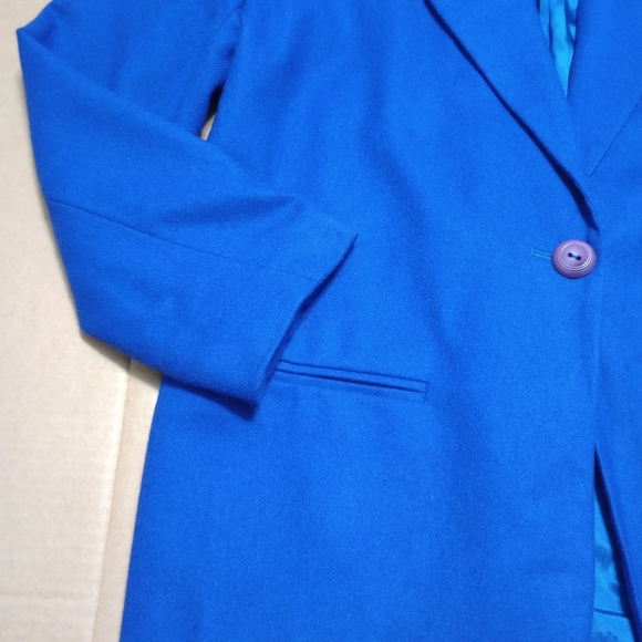 100% Pure Wool Sag Harbor Blue Women's Blazer Jacket Size 10 - Picture 6 of 11
